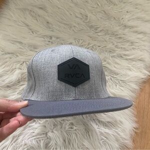 RVCA Wool Blend Snapback Adjustable Flat Brim Gray Black Baseball Hat